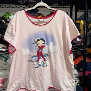 Vintage 2004 Women’s Betty Boop’s Diner Pink And Red Shirt Size 3xl